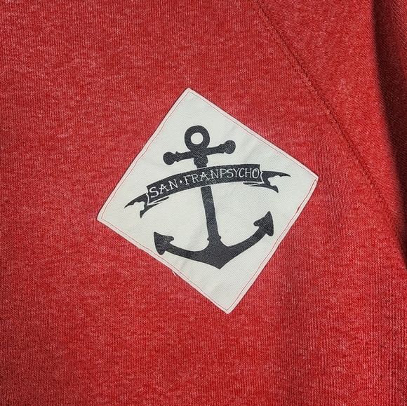 San Franpsycho Red Longsleeve Pullover Sweater Size Medium - Picture 6 of 8